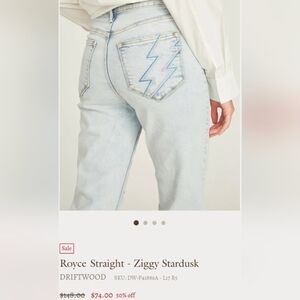 Driftwood Royce Straight Leg High Rise Raw Hem Light Denim Jeans Size 26